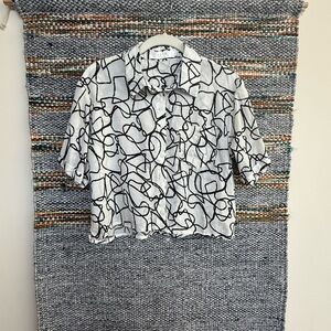 Astr Monochrome Boxy Crop Buttondown